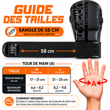 Charger l'image dans la galerie, Gants MMA paumes ouvertes pour sparring et grappling, boxe et sports de combat
